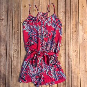 Lilly Pulitzer Dusk Romper in Capri Pink Samba